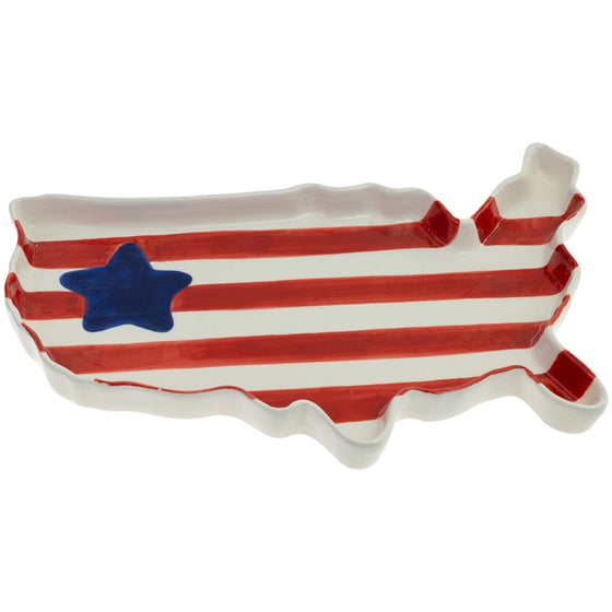 USA Flag Shaped Serving Plate