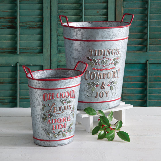 Tidings Christmas Buckets (Set of 2)