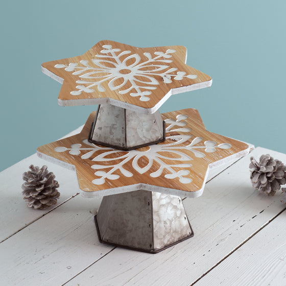 Snowflake Dessert Stands (set of 2)