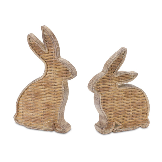 Harper Wicker Tabletop Rabbits (Set of 2)