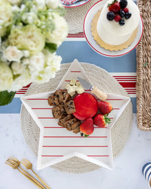  Hamptons Striped Bamboo Serving Tray