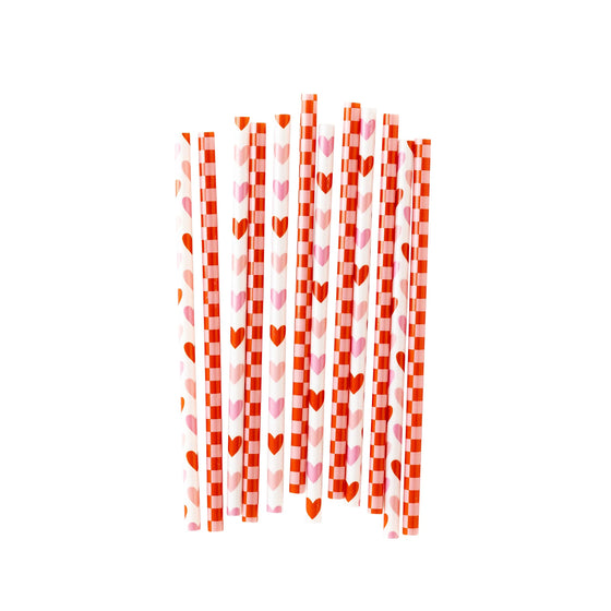 Valentine's Day Reusable Straws (24 Count)