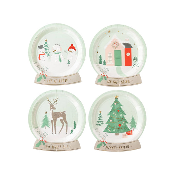 Snow Globe Paper Plate (24 Count)