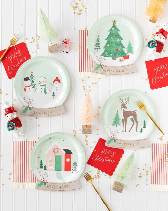 Snow Globe Paper Plate (24 Count)