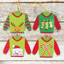  Set of Four Holiday Sweater Ornaments