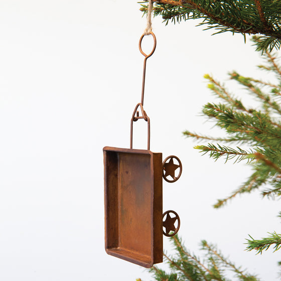Rustic Wagon Ornament - Box of 4
