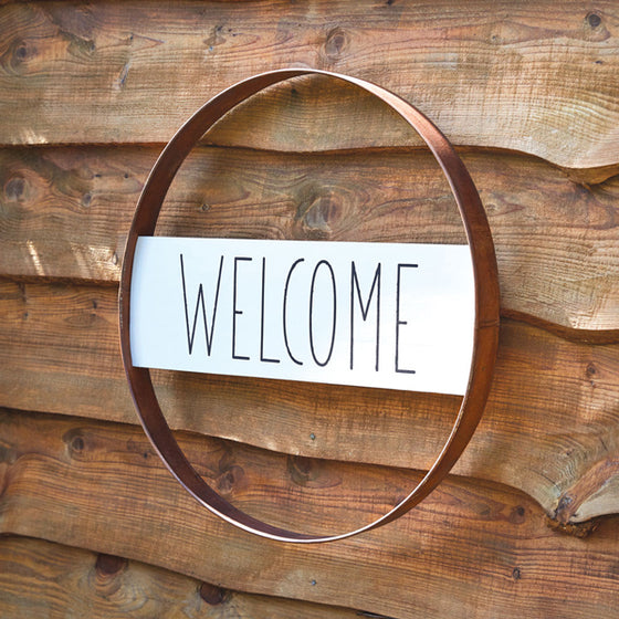 Welcome Rustic Metal Sign