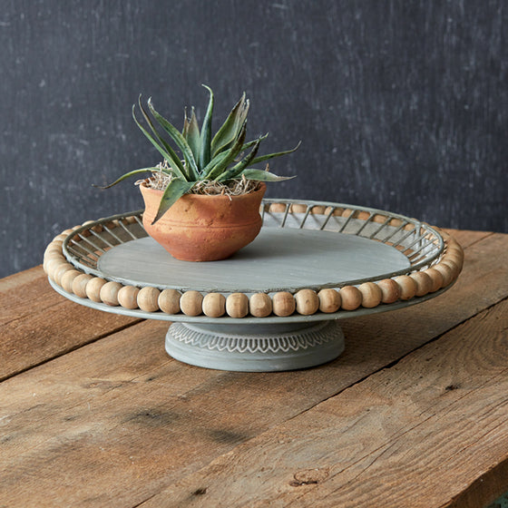 Boho Wood Ball Cake Stand