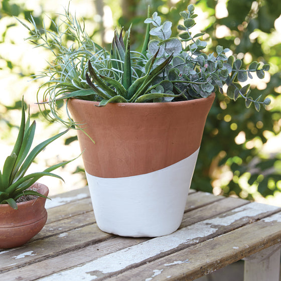 Dip-Dyed Terra Cotta Pot