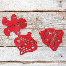  Set of Three Gingerbread and Bells Ornament